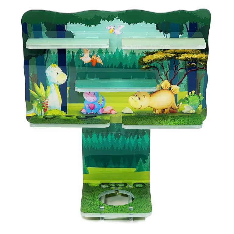LED Regal Acryl in verschiedenen Motiven Zubehör für Tonie-Figuren und Toniebox Motiv Dinosaurier