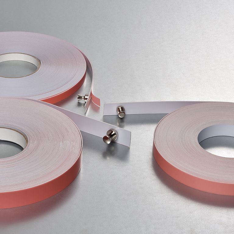 Stahlband Weiß mit Univeralkleber - Meterware - 25mm