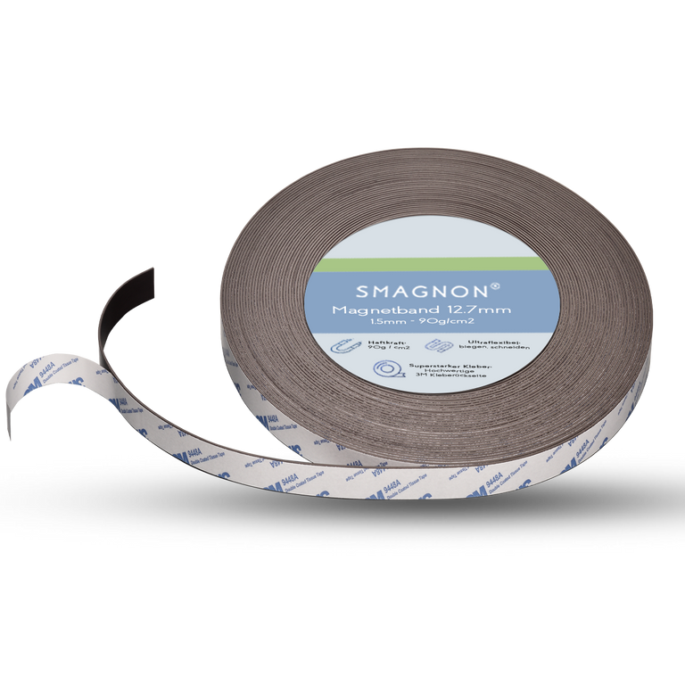 Ferrit-Magnetband selbstklebend Anisotrop - 1,5mm x Breite - Meterware