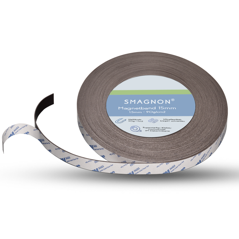 Ferrit-Magnetband selbstklebend Anisotrop - 1,5mm x Breite - Meterware