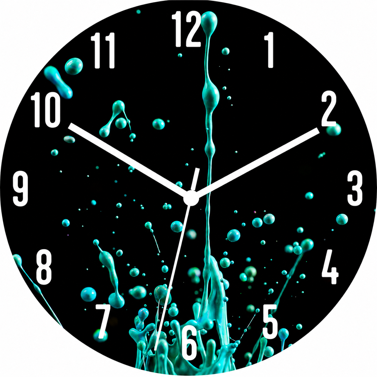 Hochwertige 30cm-Uhren Made in Alzenau Lautlose Uhr MDF Acryl Green Splash