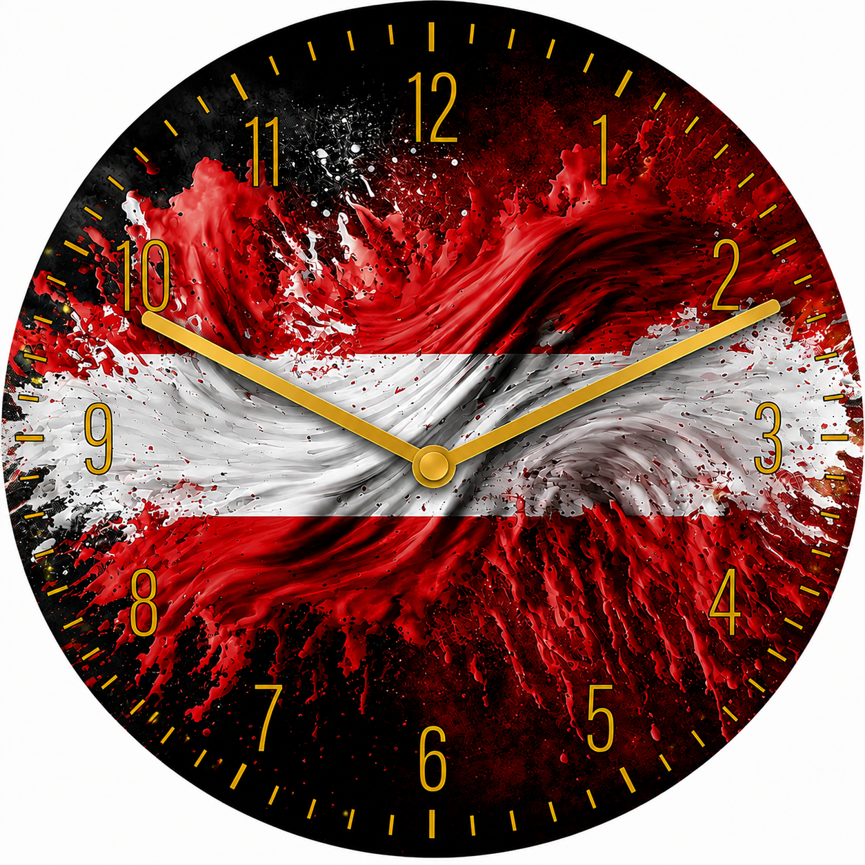 Hochwertige 30cm-Uhren Made in Alzenau Lautlose Uhr MDF Acryl Motiv Österreich