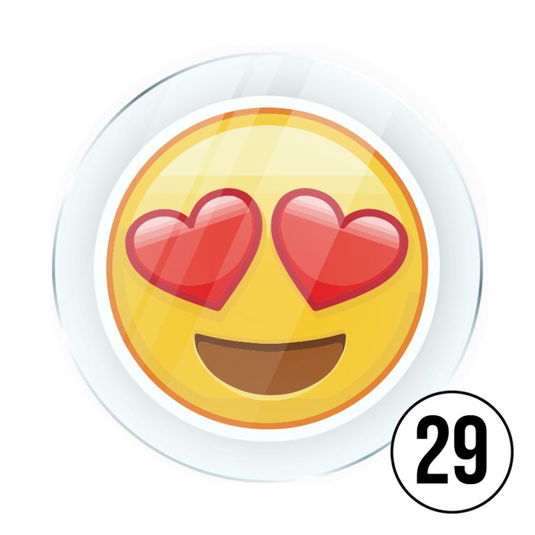 Memo Magnete aus Acryl mit aufgedruckten Emoji Smilies