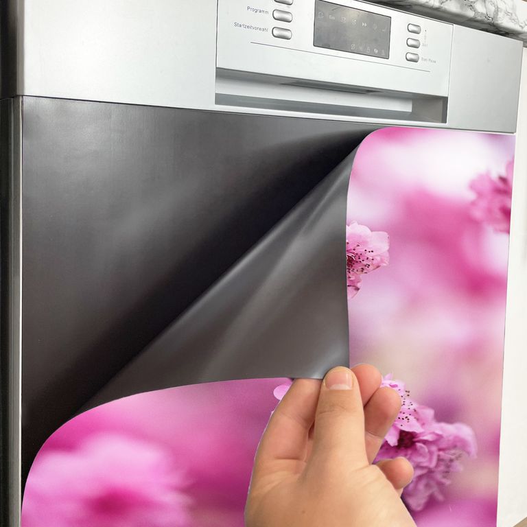 Spülmaschinen Möbel Magnetfolie Dekofolie Dekor Einzelbild - Motiv Pink Flower