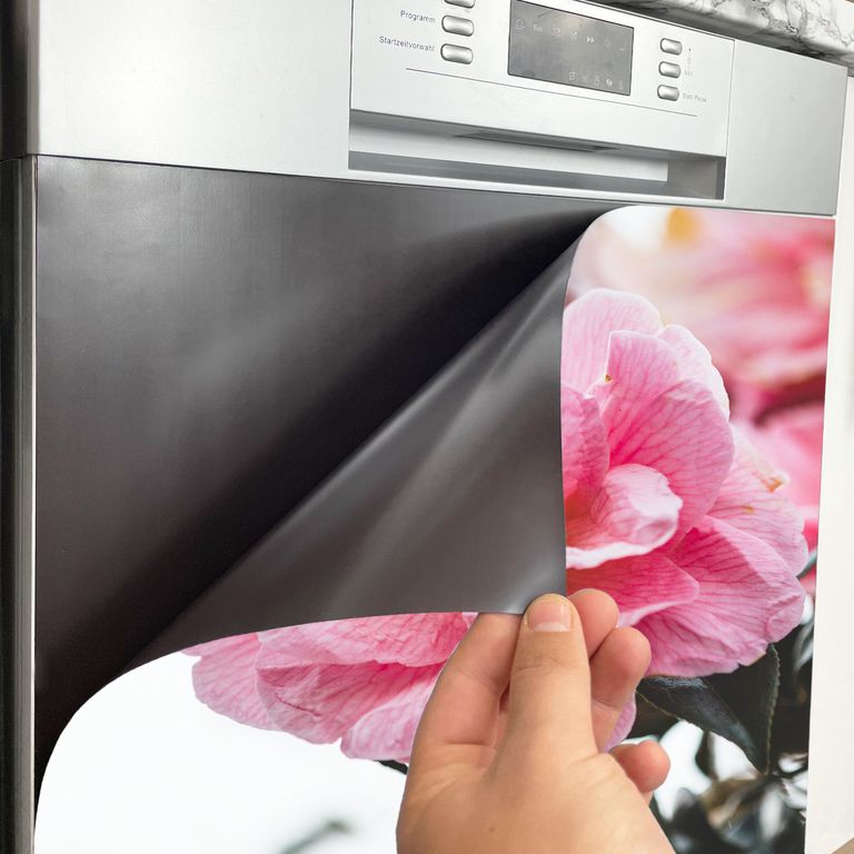 Spülmaschinen Möbel Magnetfolie Dekofolie Dekor Einzelbild - Motiv Rosa Blüten