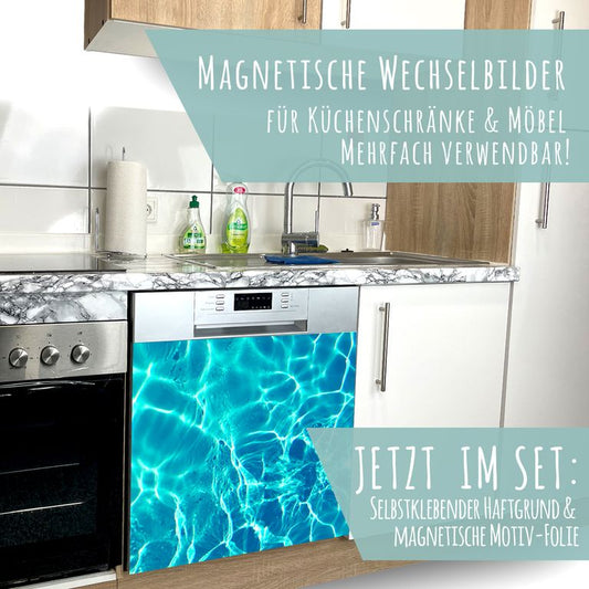 Spülmaschinen Möbel Magnetfolie Dekofolie Dekor Einzelbild - Motiv Water
