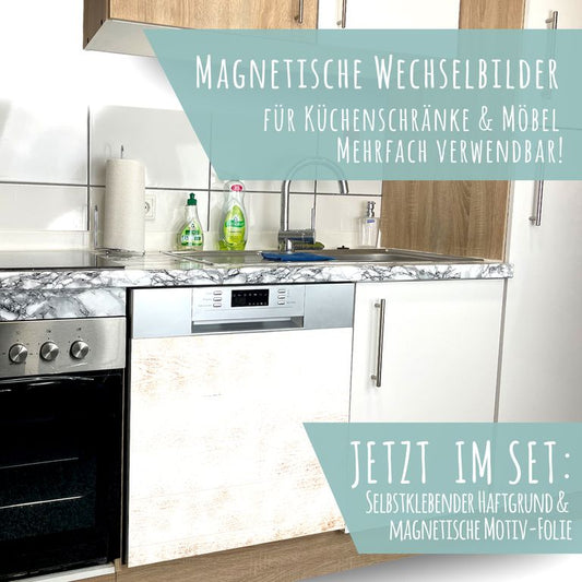 Spülmaschinen Möbel Magnetfolie Dekofolie Dekor Einzelbild - Motiv Helles Holz