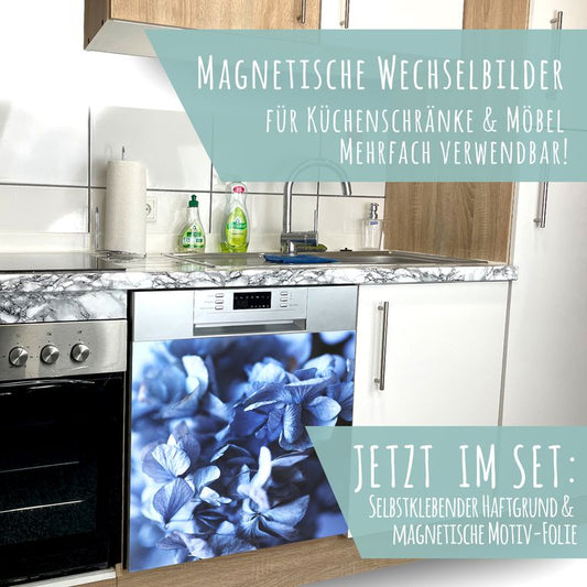 Spülmaschinen Möbel Magnetfolie Dekofolie Dekor Einzelbild -  Motiv Blue