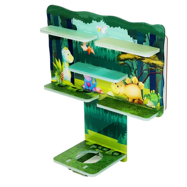 LED Regal Acryl in verschiedenen Motiven Zubehör für Tonie-Figuren und Toniebox Motiv Dinosaurier