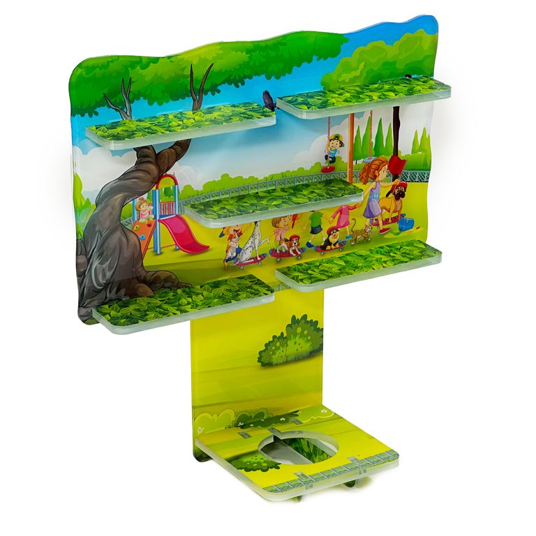 LED Regal Acryl in verschiedenen Motiven Zubehör für Tonie-Figuren und Toniebox Motiv Spielplatz Kinder
