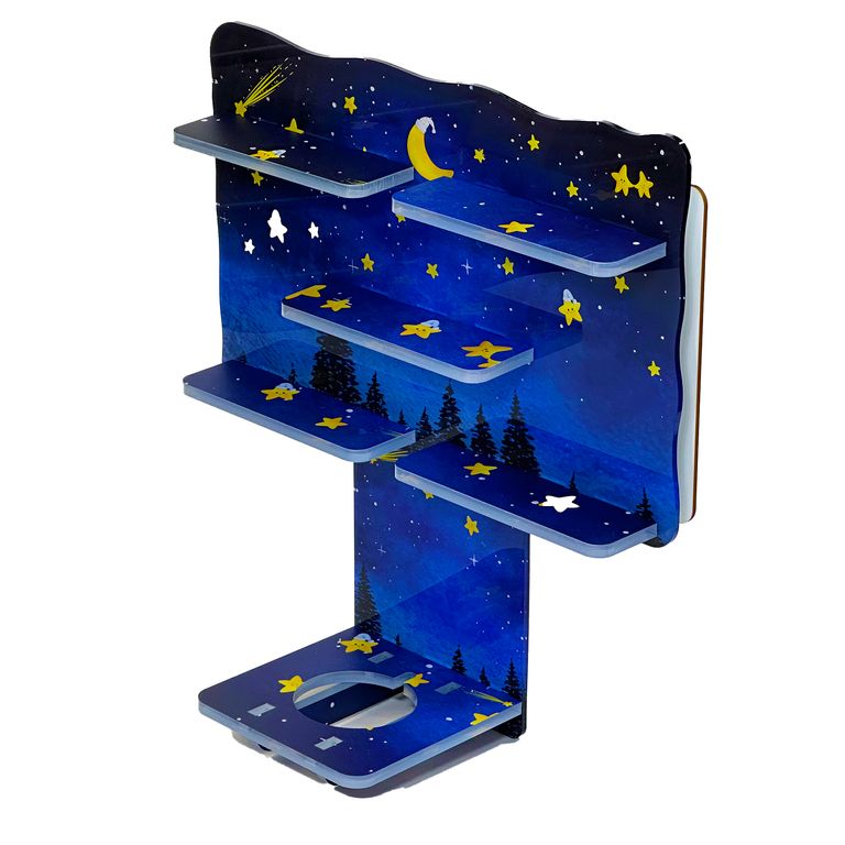 LED Regal Acryl in verschiedenen Motiven Zubehör für Tonie-Figuren und Toniebox Motiv Sternenhimmel