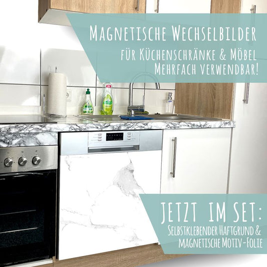 Spülmaschinen Möbel Magnetfolie Dekofolie Dekor Einzelbild - Motiv White