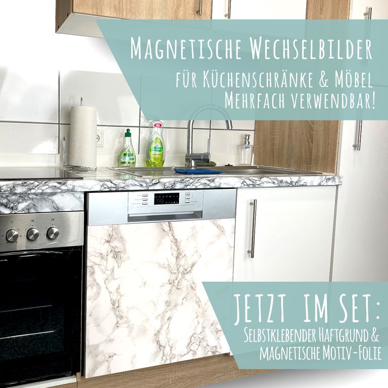 Spülmaschinen Möbel Magnetfolie Dekofolie Dekor Einzelbild - Motiv Marble