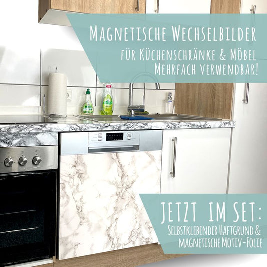 Spülmaschinen Möbel Magnetfolie Dekofolie Dekor Einzelbild - Motiv Marble