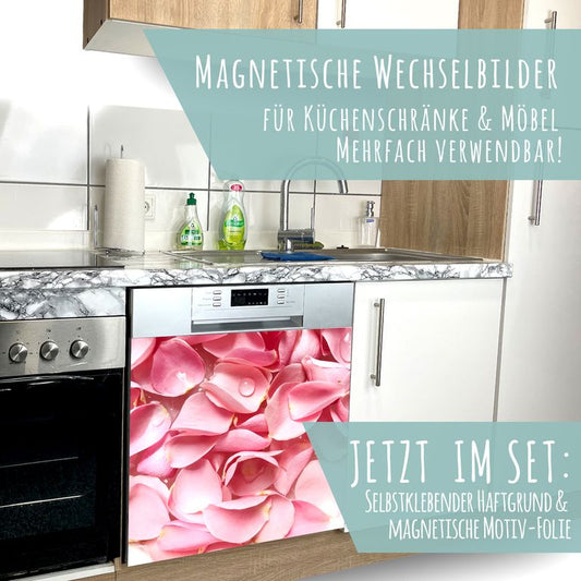 Spülmaschinen Möbel Magnetfolie Dekofolie Dekor Einzelbild - Motiv Blumenblätter