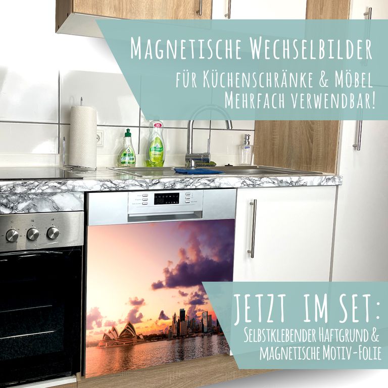 Spülmaschinen Möbel Magnetfolie Dekofolie Dekor Einzelbild - Motiv City