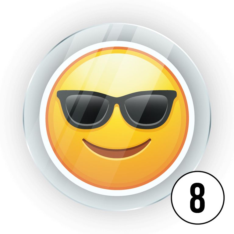 Memo Magnete aus Acryl mit aufgedruckten Emoji Smilies