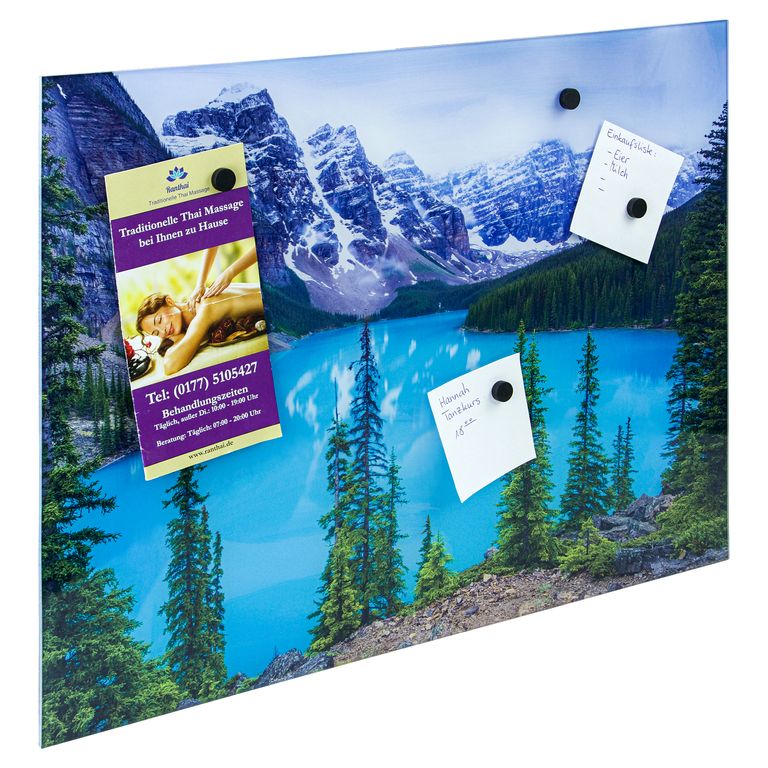 Bedrucktes Acrylglas als Magnetwand, Küchen-Hintergrund, Motiv: Gebirgs-See