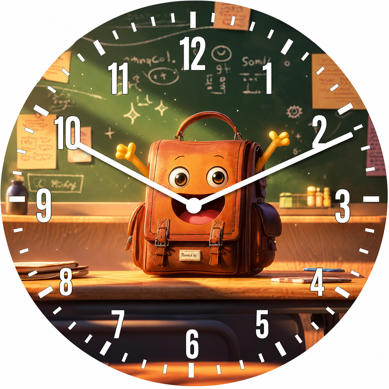 Hochwertige 30cm-Uhren Made in Alzenau Lautlose Uhr MDF Acryl Motiv Ranzenfreunde