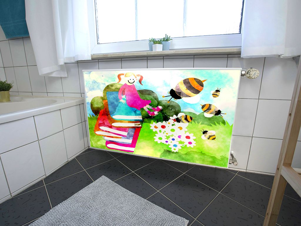 Magnet Heizkörperverkleidung Heizkörperabdeckung Heizung Schutz Motiv Kinderbild-Bienen