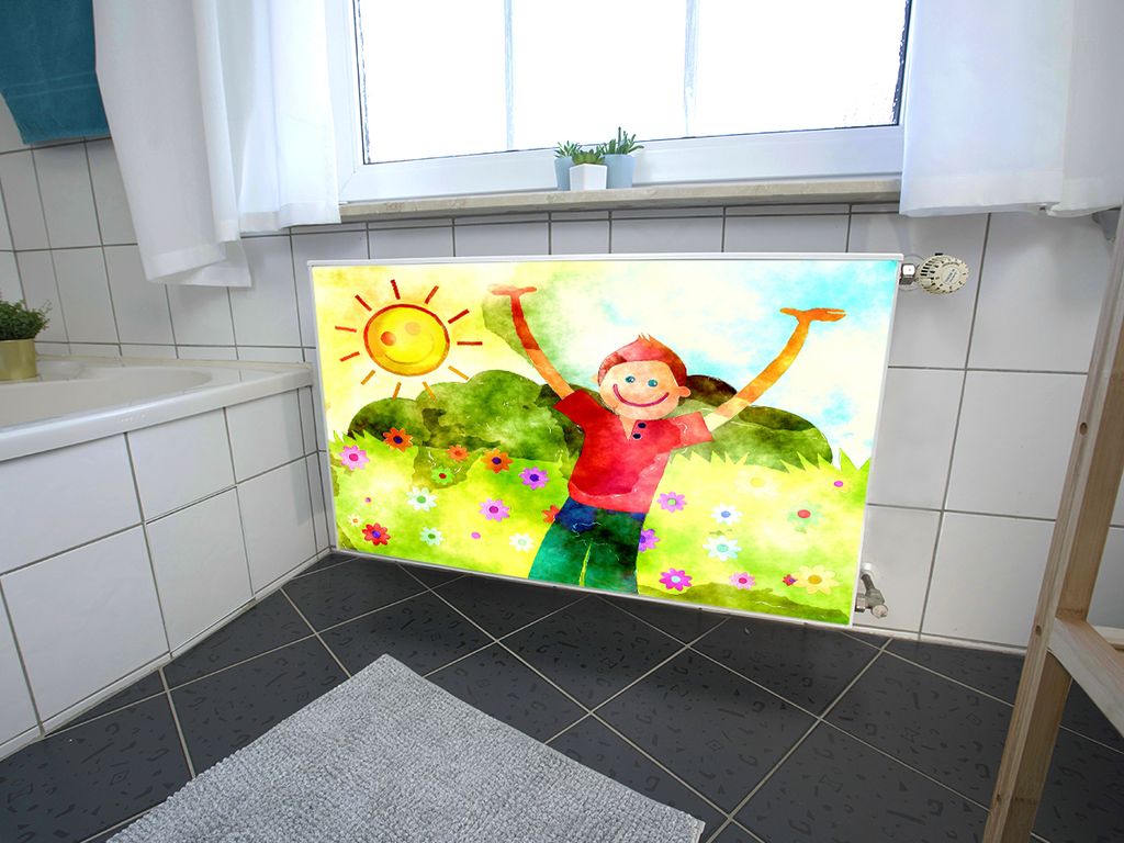 Magnet Heizkörperverkleidung Heizkörperabdeckung Heizung Schutz Motiv Kinderbild Sonne