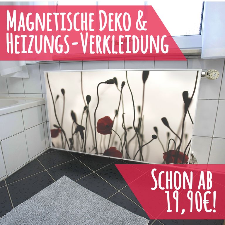Magnet Heizkörperverkleidung Heizkörperabdeckung Heizung Schutz Motiv Mohn