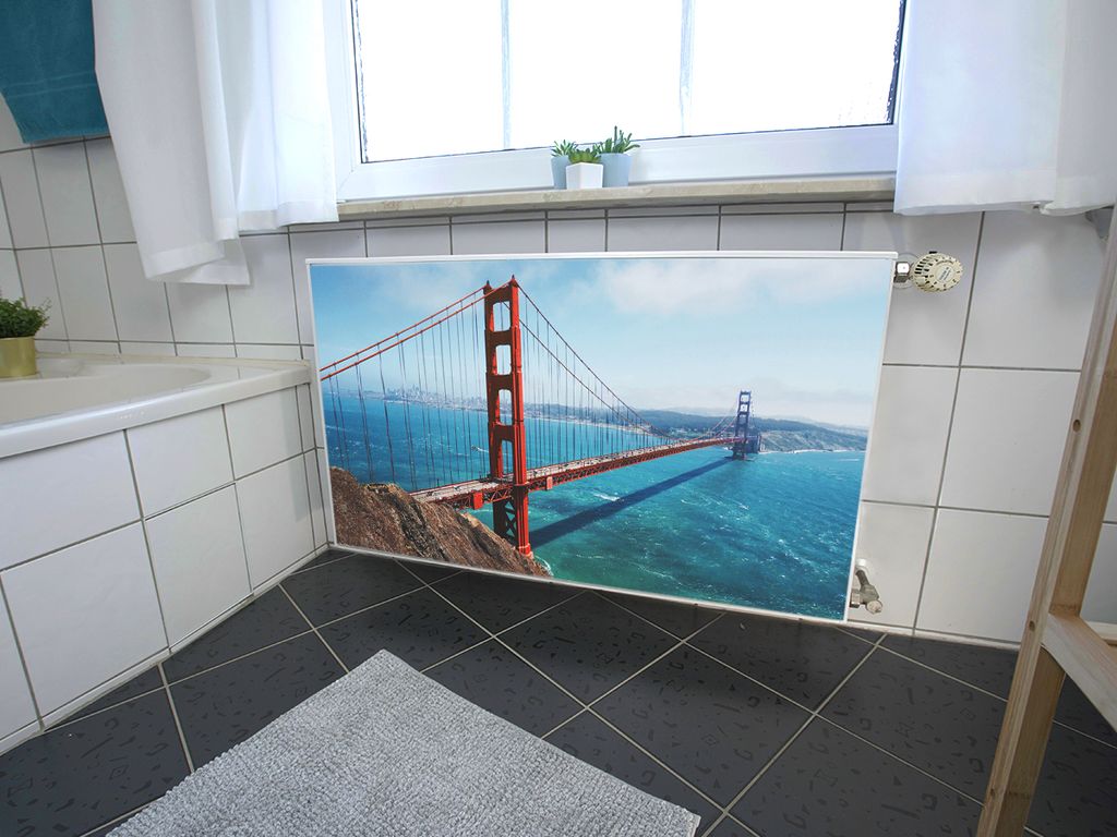 Magnet Heizkörperverkleidung Heizkörperabdeckung Heizung Schutz Motiv Golden Gate