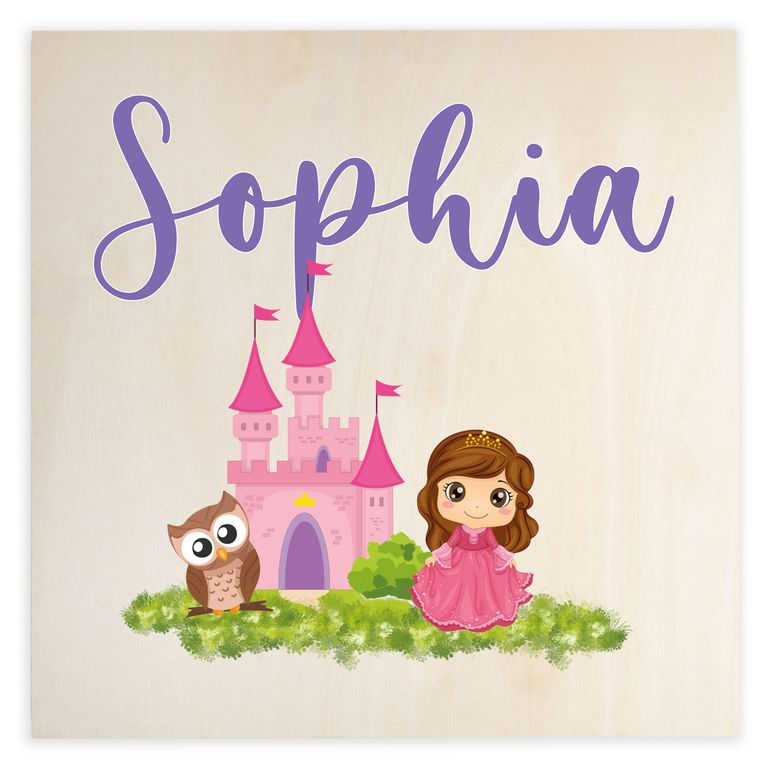 Namenstafel Holz-Magnetboard Holztafel Pinnwand - Inkl. 3 Magnete Motiv: Kleine Prinzessin