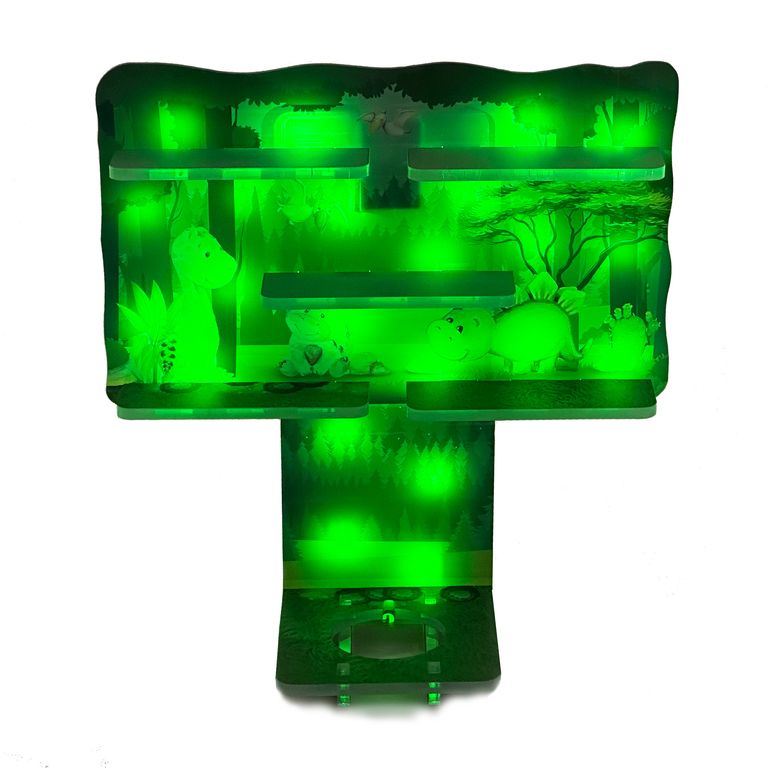 LED Regal Acryl in verschiedenen Motiven Zubehör für Tonie-Figuren und Toniebox Motiv Dinosaurier