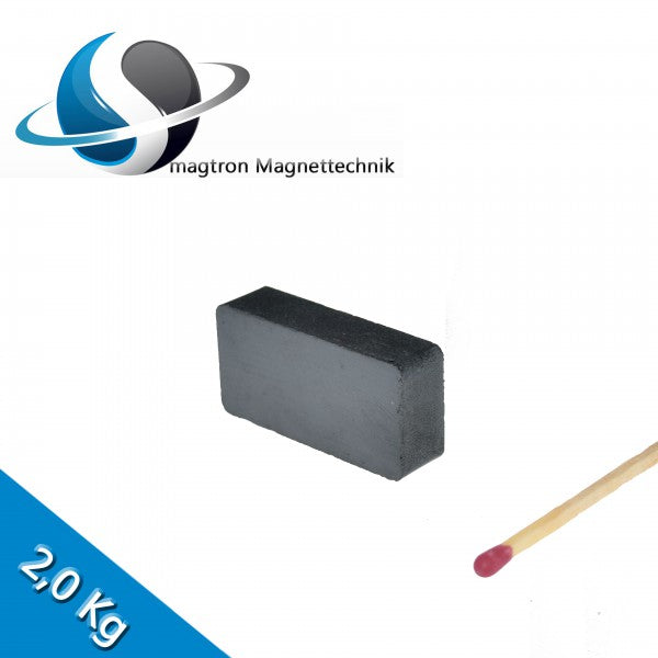 Quadermagnet 40,0 x 20,0 x 10,0 mm Y35 Ferrit