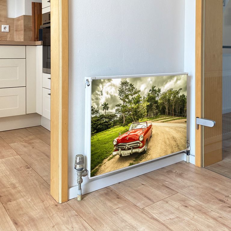 Magnet Heizkörperverkleidung Heizkörperabdeckung Heizkörper - Motiv Oldtimer-rot