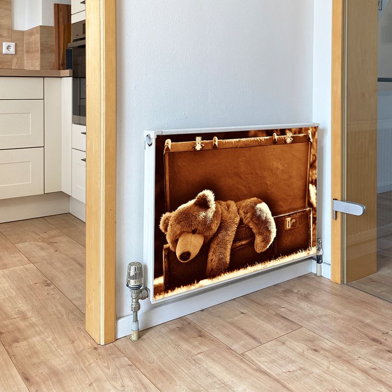 Magnet Heizkörperverkleidung Heizkörperabdeckung Heizung Motiv Teddy auf Reisen