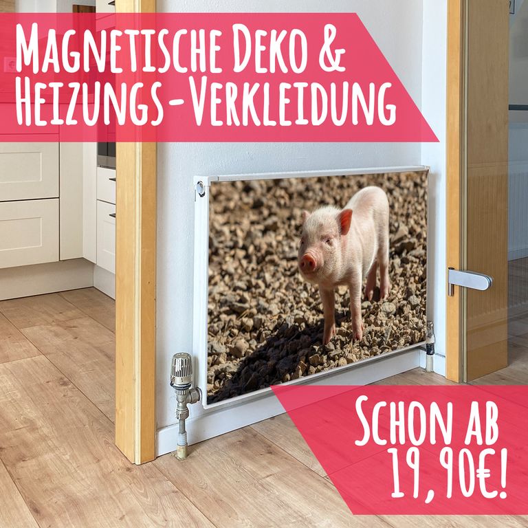 Magnet Heizkörperverkleidung Heizkörperabdeckung Heizung Motiv Baby Ferkel