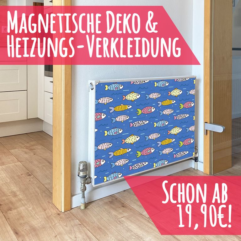 Magnet Heizkörperverkleidung Heizkörperabdeckung Heizung Motiv Fische