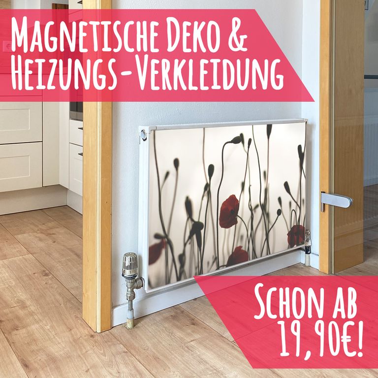 Magnet Heizkörperverkleidung Heizkörperabdeckung Heizung Schutz Motiv Mohn