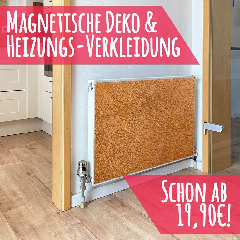 Magnet Heizkörperverkleidung Heizkörperabdeckung Heizung Schutz Motiv Leder braun