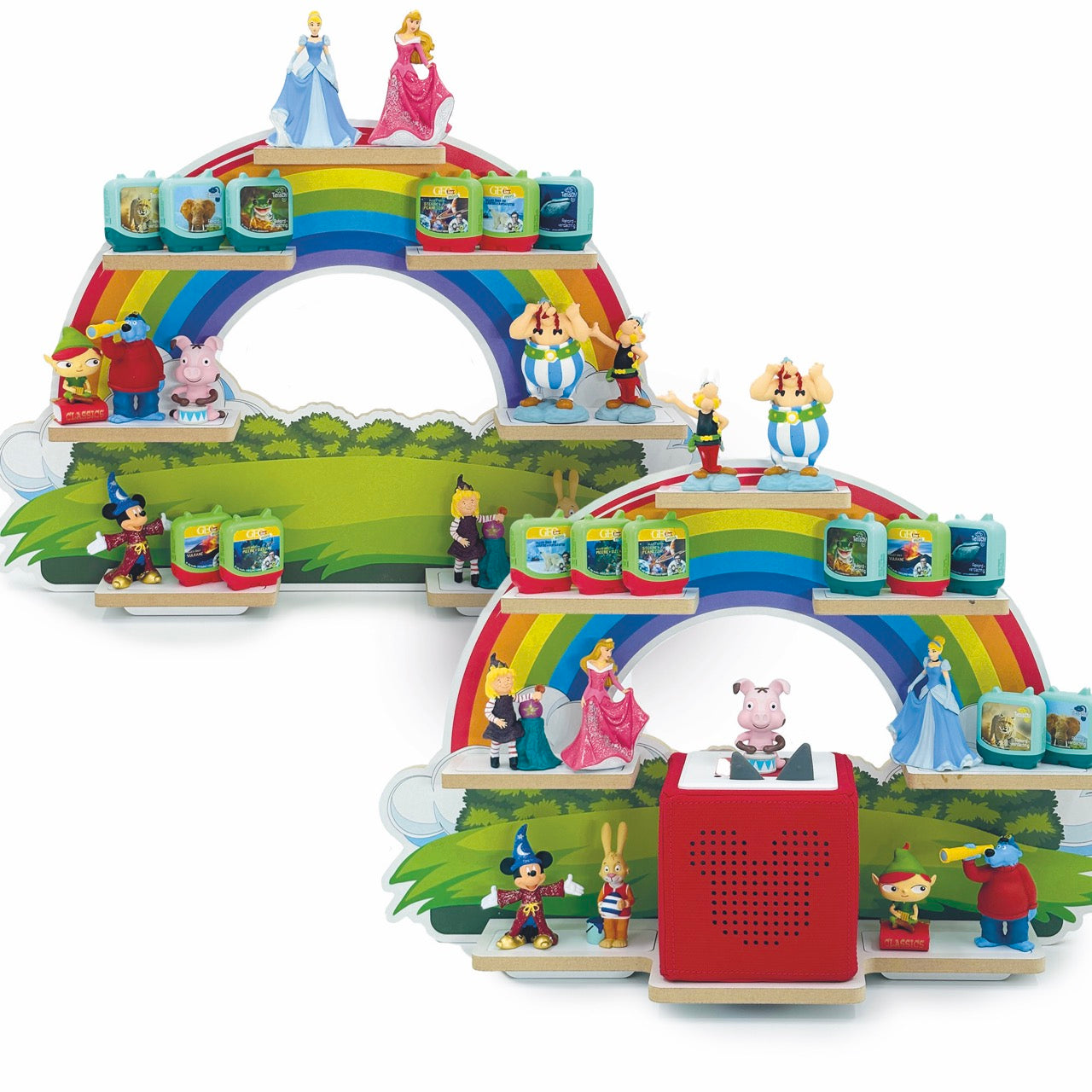 Smagnon Regal fĂŒr die Toniebox und Tonie Figuren Motiv Ballon-Familie Kinderspielzeug (Regenbogen)