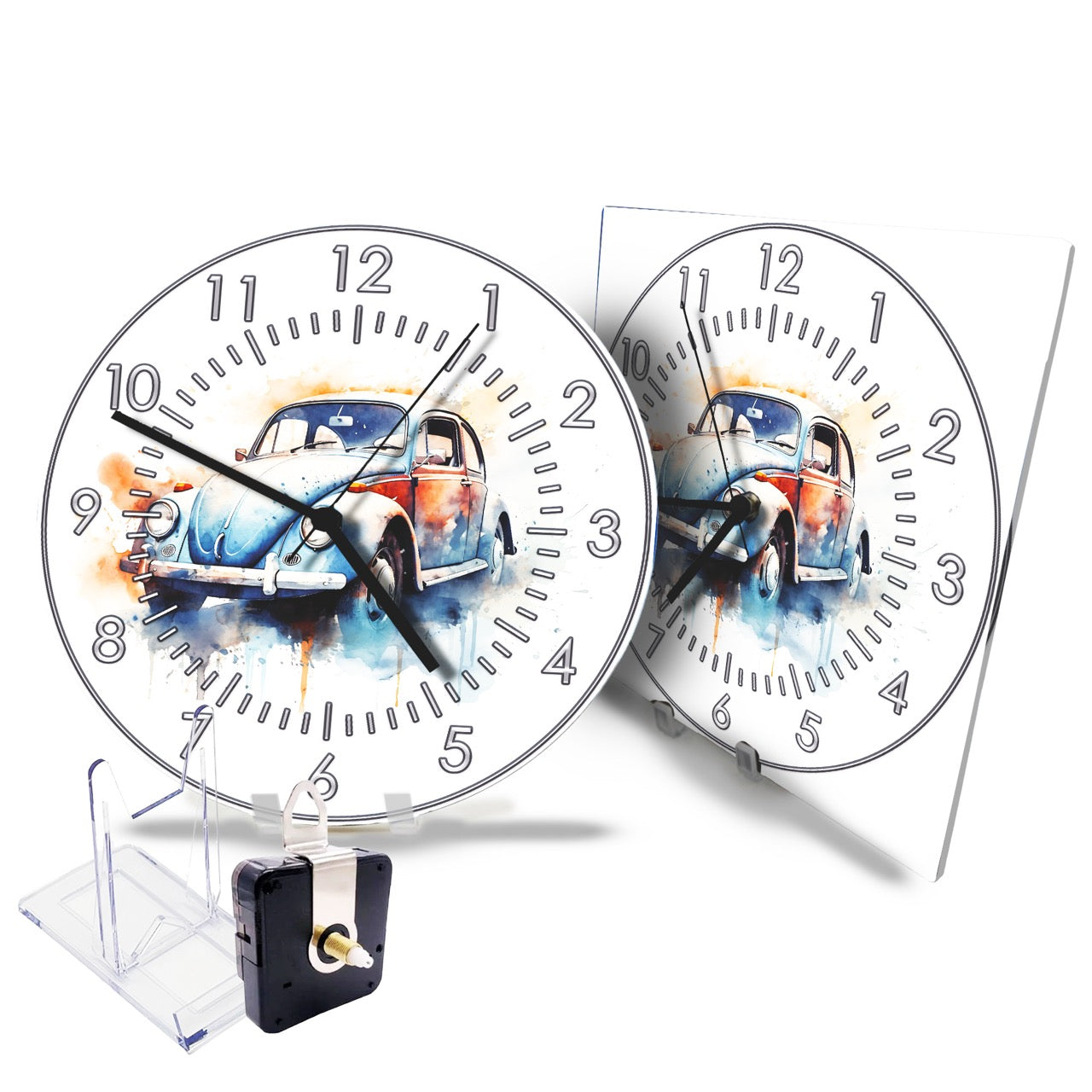 Hochwertige 30cm-Uhren Made in Alzenau Lautlose Uhr MDF Acryl Motiv Glückskäfer