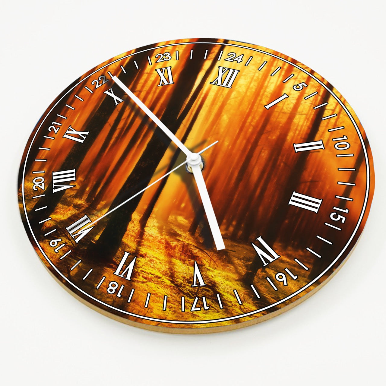 Hochwertige 30cm-Uhren Made in Alzenau Lautlose Uhr MDF Acryl Motiv Zauberwald