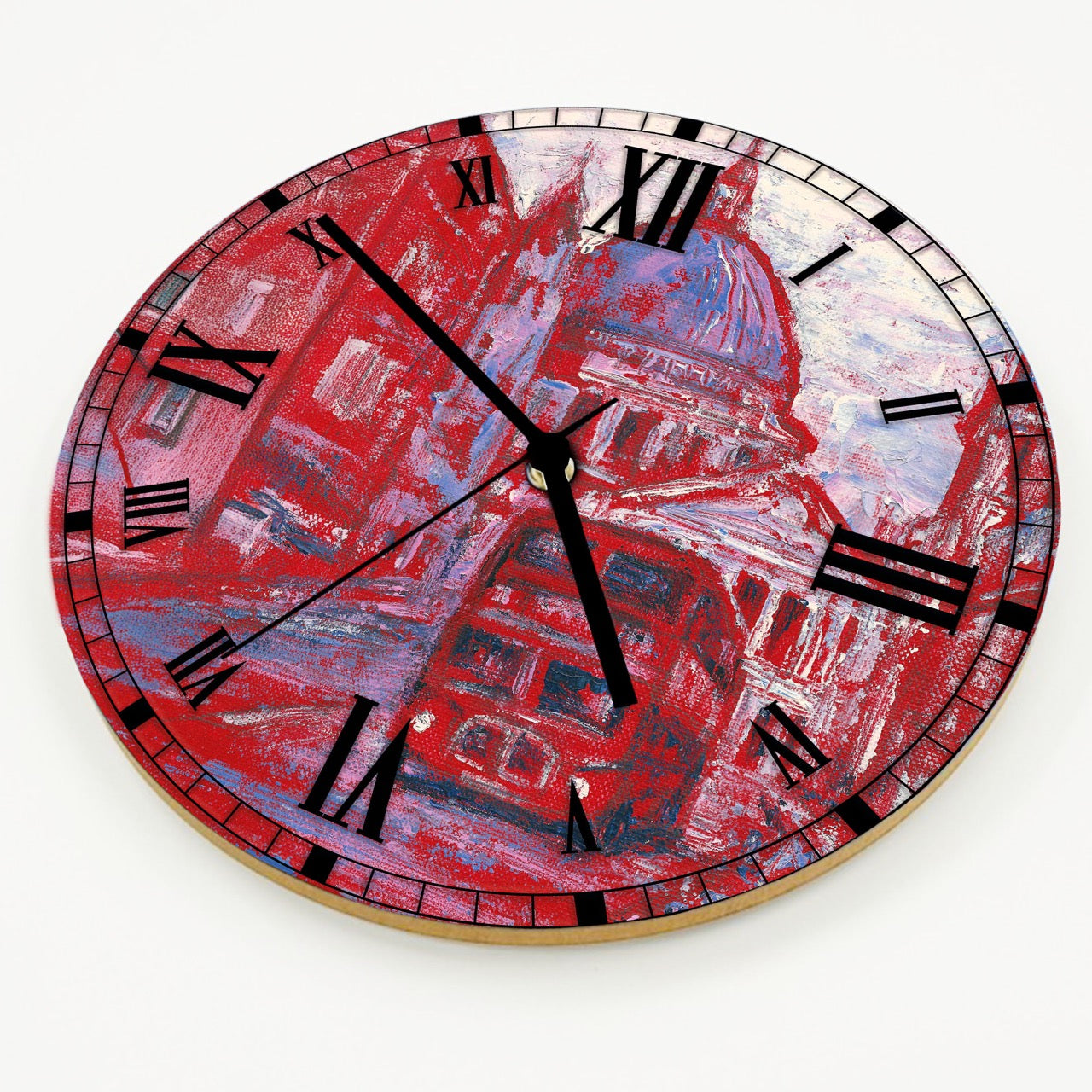 Hochwertige 30cm-Uhren Made in Alzenau Lautlose Uhr MDF Acryl Motiv London