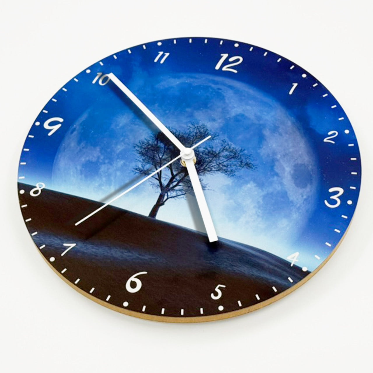Hochwertige 30cm-Uhren Made in Alzenau Lautlose Uhr MDF Acryl Motiv Blue Space