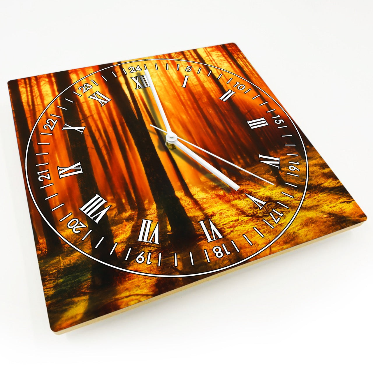 Hochwertige 30cm-Uhren Made in Alzenau Lautlose Uhr MDF Acryl Motiv Zauberwald