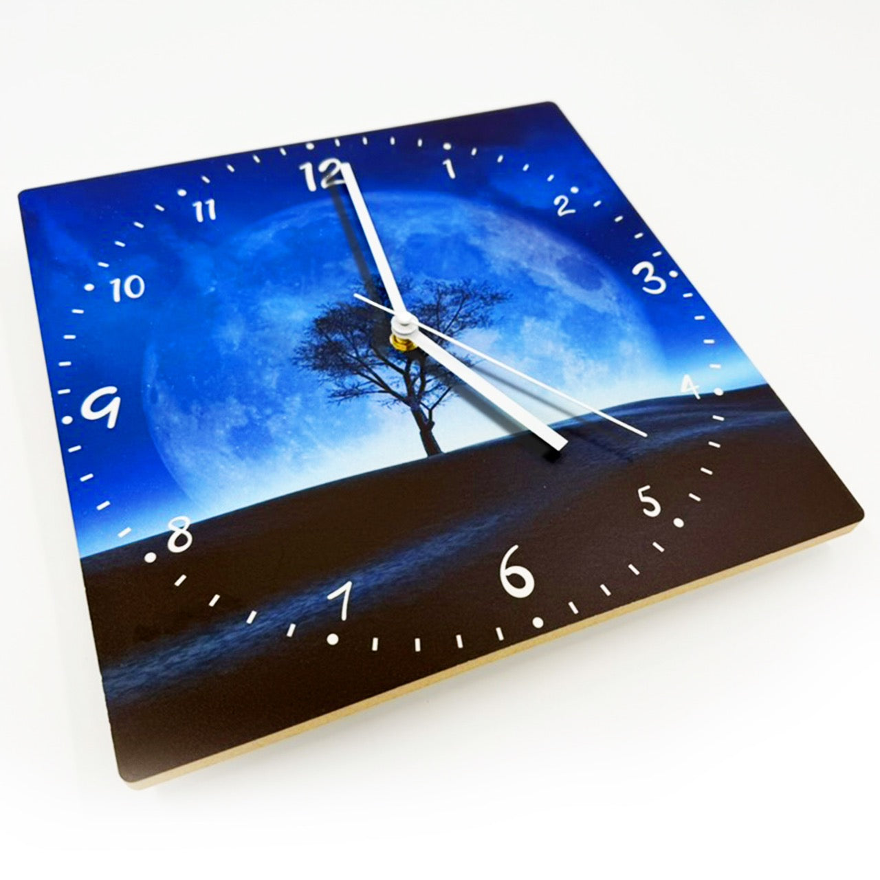 Hochwertige 30cm-Uhren Made in Alzenau Lautlose Uhr MDF Acryl Motiv Blue Space