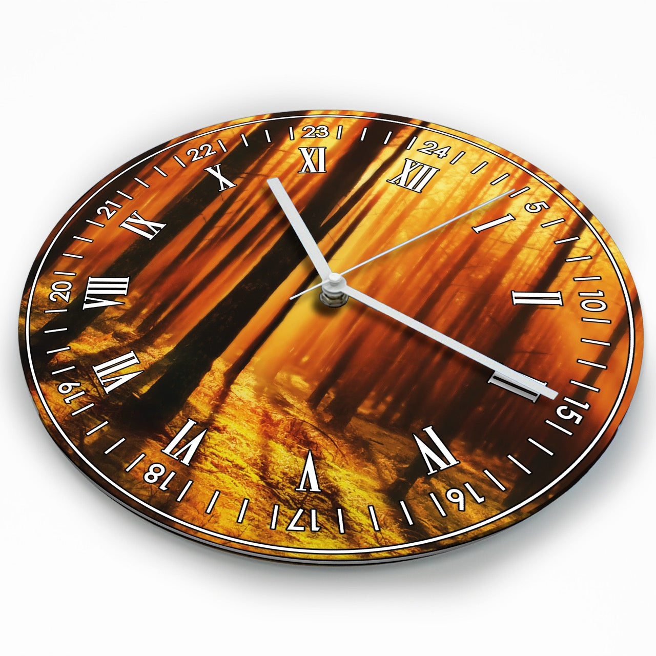 Hochwertige 30cm-Uhren Made in Alzenau Lautlose Uhr MDF Acryl Motiv Zauberwald