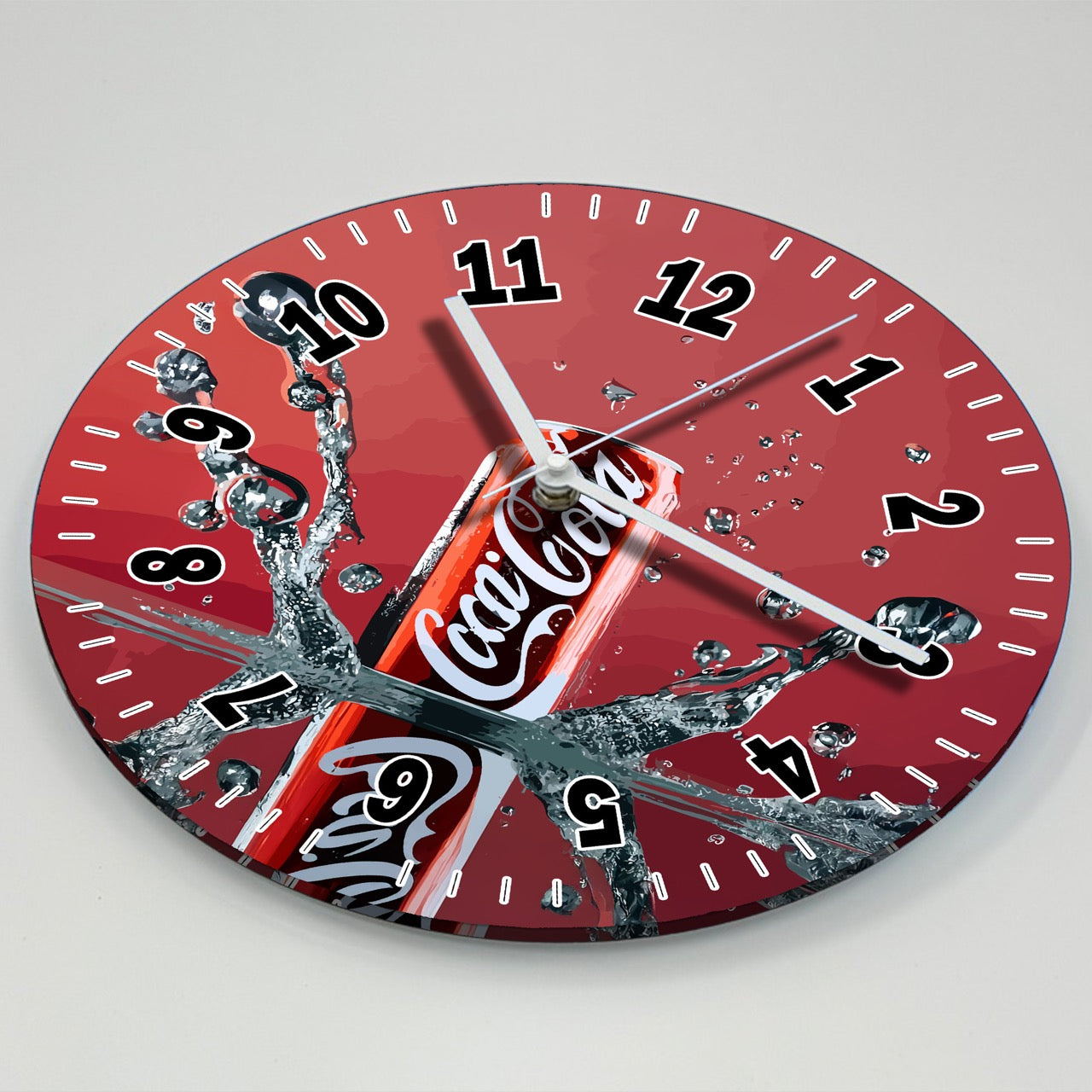 Hochwertige 30cm-Uhren Made in Alzenau Lautlose Uhr MDF Acryl Motiv Softgetränk