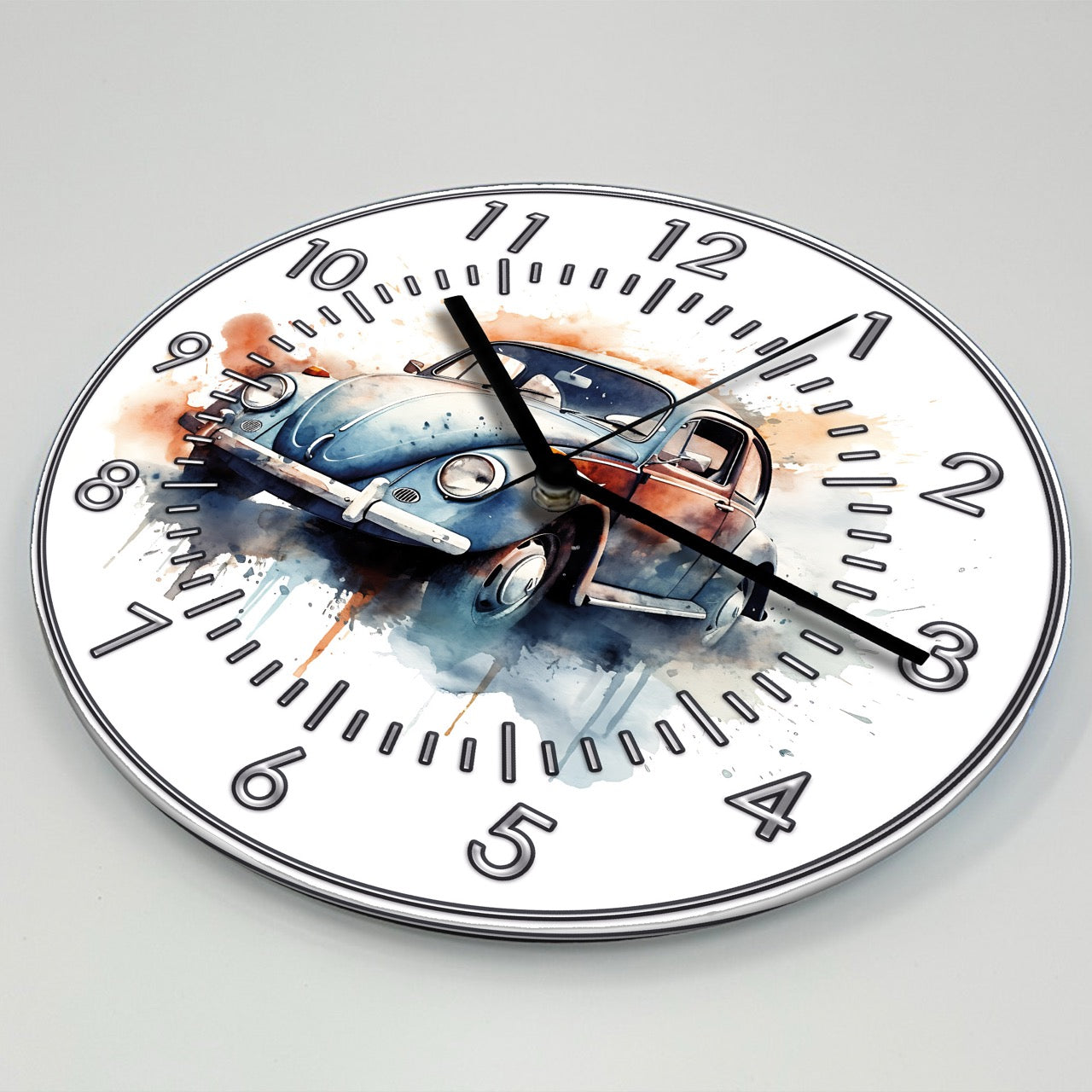 Hochwertige 30cm-Uhren Made in Alzenau Lautlose Uhr MDF Acryl Motiv Glückskäfer