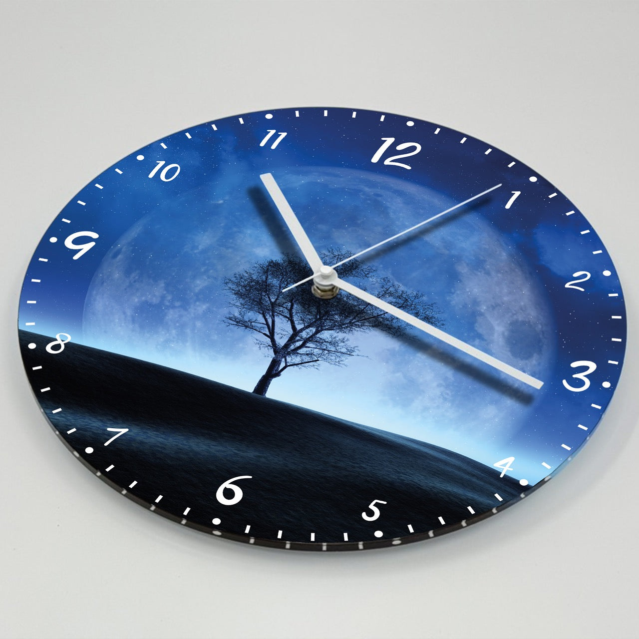 Hochwertige 30cm-Uhren Made in Alzenau Lautlose Uhr MDF Acryl Motiv Blue Space