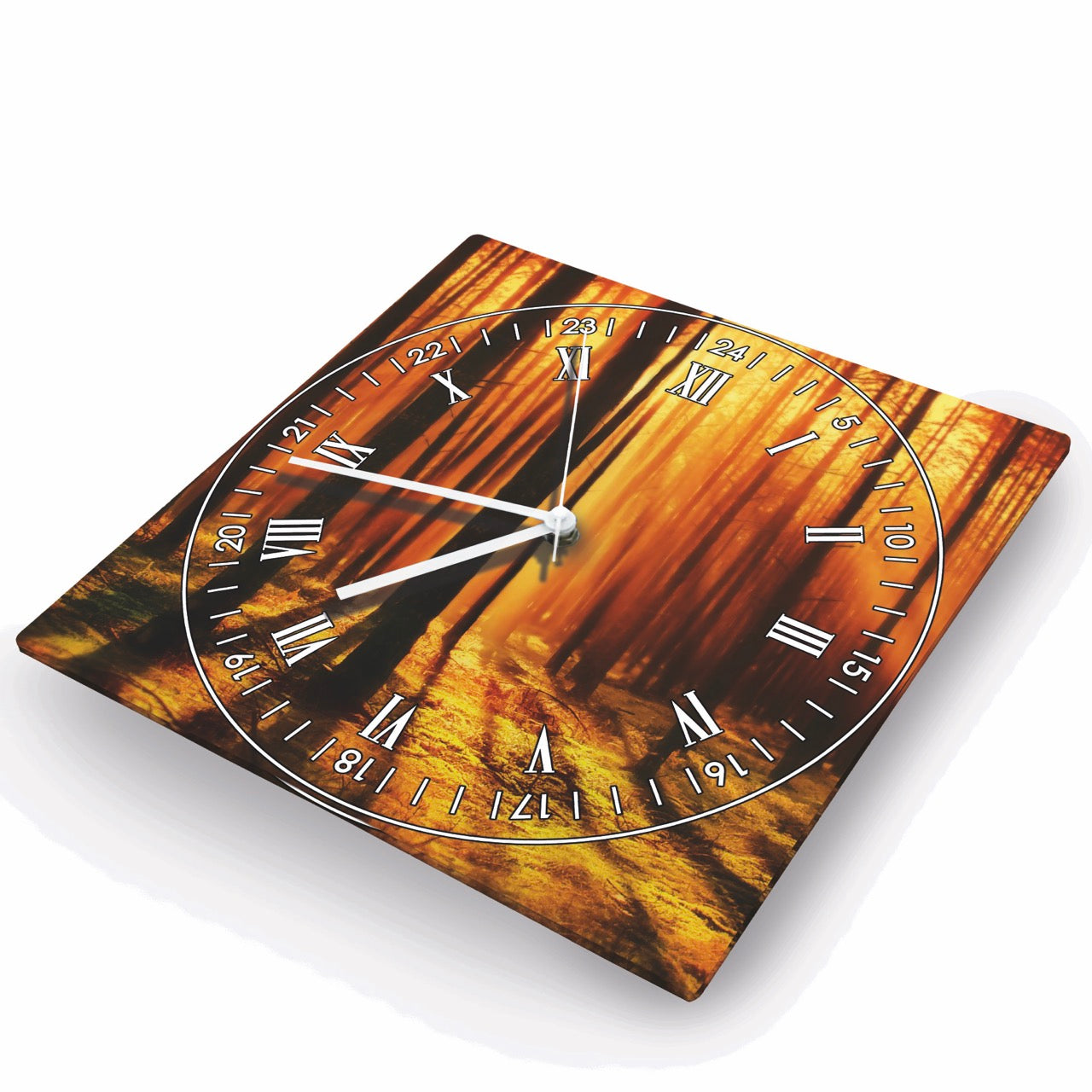 Hochwertige 30cm-Uhren Made in Alzenau Lautlose Uhr MDF Acryl Motiv Zauberwald