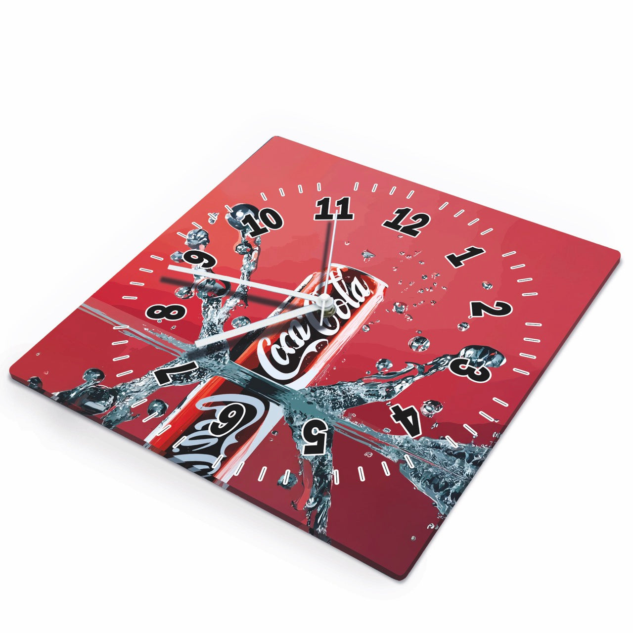 Hochwertige 30cm-Uhren Made in Alzenau Lautlose Uhr MDF Acryl Motiv Softgetränk