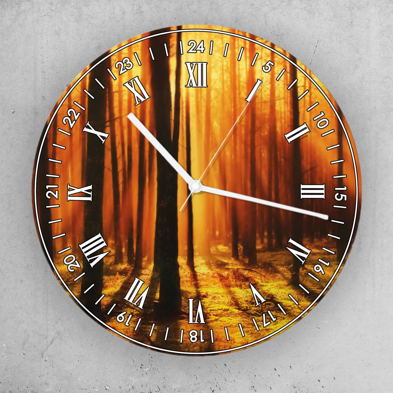 Hochwertige 30cm-Uhren Made in Alzenau Lautlose Uhr MDF Acryl Motiv Zauberwald